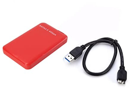 Oikabio per disco rigido da 2,5 pollici a 4 colori USB3.0 SATA3.0 esterno HDD Enclosure supporta la trasmissione da 3 TB (rosso)