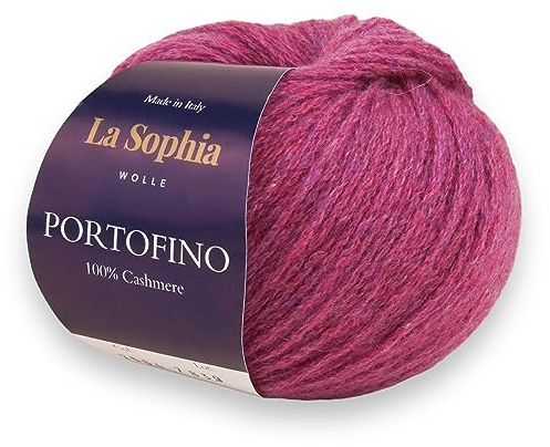 La Sophia Wolle |100% Kaschmir Portofino |25g Kaschmir Wolle zum Stricken oder Häkeln (PF2664 Rosa)