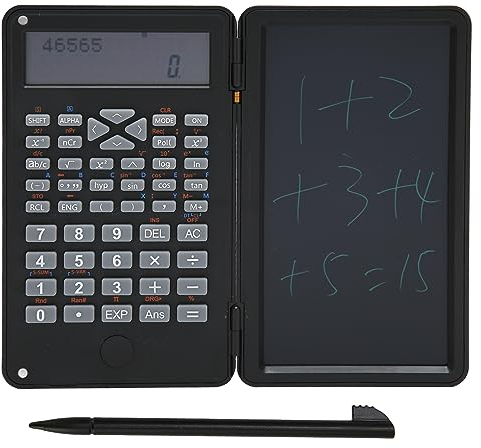 Calculadora con Bloc de Notas, Calculadora de Escritorio con Pantalla LCD Grande de 10 Dígitos, Calculadora Científica Portátil Multifunción para Oficina, Escuela y Hogar (Negro)
