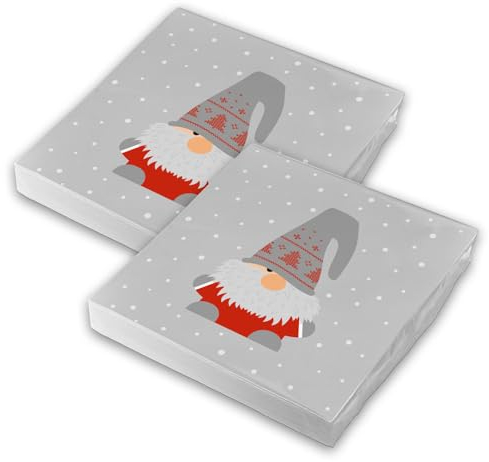 itenga Servietten Winter und Weihnachten 30 x 30cm 3-lagig 40 Stück für Weihnachten Weihnachtsfeier Wichteln und andere Feiern (Wichtel)