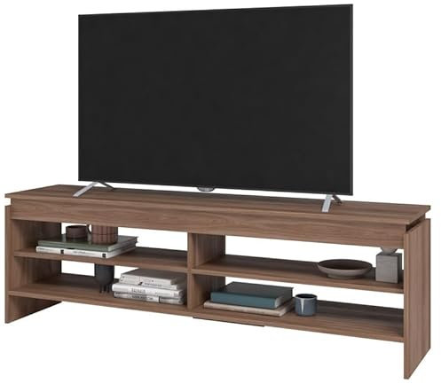 Meuble TV 65 Pouces Châtaignier 5 Niches 153 cm L 153 H 49 P 35 cm