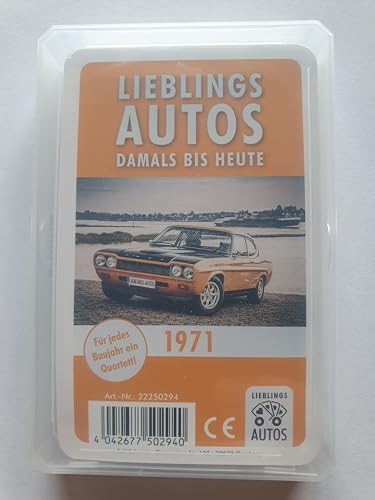 Lieblings Autos Auto Quartett 1971 Baujahr Geburtsjahr 54. Geburtstag Geschenk Spielkarten Neu