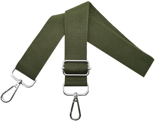 Taschengurte zum Wechseln Schultergurt Tasche - Taschengurt Verstellbar Breit 3.8cm mit Silber Karabiner, Tragegurt für Handtaschen Damen Taschenband, Umhängegurt Taschen, Grün, Q6