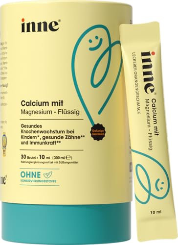 inne Calcium mit Magnesium Flüssig - ab 3 Jahren - Vitamin D3 K2 Immunsystem stärken Kinder - Nahrungsergänzungsmittel Kindervitamine - Immun Kids - mit Zink - Orangengeschmack (30 Beutel x 10ml)