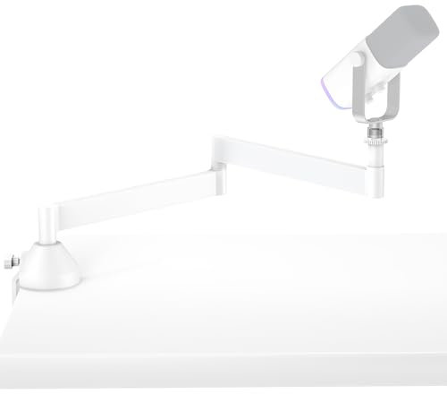 InnoGear Low Profile Mic Arm, 360° drehbarer Mikrofonarm Ständer Faltbarer Schreibtisch Mic Boom Arm für Fifine AM8 K669B Blue Yeti HyperX QuadCast SoloCast AT2020 und andere Mikrofone, Weiß