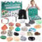 Adventskalender 2024 Edelstein Kristalle für Kinder 24 Tage Weihnachten Adventskalender Countdown Überraschungen mit Natürlichen Edelsteine Geschenke für Jungen Mädchen Geologie Enthusiasten Christmas