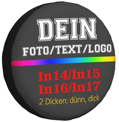Personalisierte Foto-Reserveradabdeckung - Individuelle Reifenabdeckungen Fügen Sie Ihr Foto/Logo/Text, Wasserdicht Staubdicht, Universelle Reserveradabdeckung, Fotogeschenk, (14 inch)