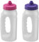 Twizzle & Twig Running Water Bottle Handheld 500ml Leakproof Spout Light Weight BPA Free Easy Grip Ideal for Runners Jogging Sports Gym Training 2 Pack (Purple Pink Lids)