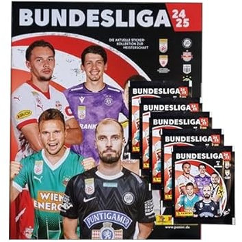 Panini Bundesliga Österreich Sticker 2024/25 / 1x Stickeralbum + 5x Stickertüten