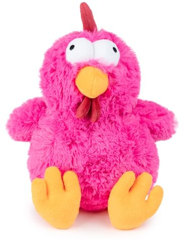 Best Pet Supplies Mrs. Cluck Interactive Squeaky Plush Toy for Small and Medium Breed Puppies or Dogs – Mrs. Cluck (Fuchsia)