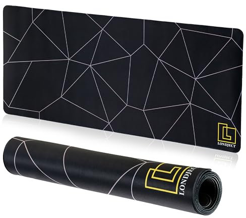 LONDJECT Tappetino Mouse XXL 90x40 cm, Tappetino Scrivania Spessore 2mm, Impermeabile Tappetino Mouse Gaming Antiscivolo, Resistente, Mouse Pad con Angoli Rinforzati, Design Moderno