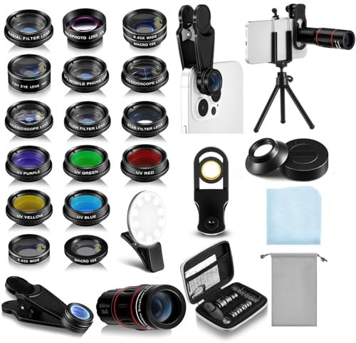 Mootycapa 21 in 1 Phone Camera Lens Kit Compatible with Most Smartphone