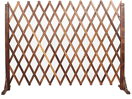 Barrière de jardin extensible en bois avec bordure brise-vue