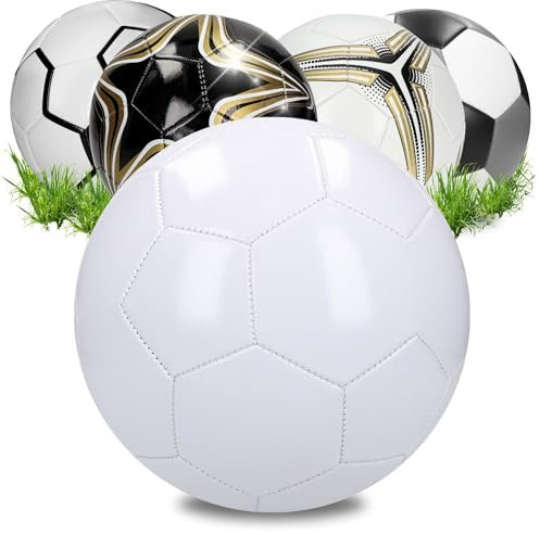 Fußball 'Liga' in Größe 5 - robsuter Spielball für Kinder & Erwachsene - Fussball kann sowohl Indoor als auch Outdoor verwendet werden - Maschinell genähter soccer ball, Farbe:Weiß