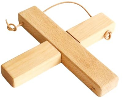 Wooden Pot Mat with Hanger Rope, Foldable Heat Resistant Pad for Kitchen, Dining Table, and Coaster Use