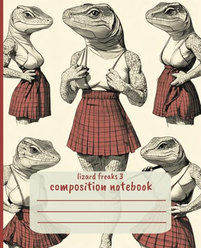 Lizard Freaks 3 Vintage Pinup Notebook – Funny Reptile Lover Composition Book for Writing & Journaling: Aesthetic Lined Journal | Quirky Retro Pinup ... Writers & Artists | 100 Pages | 7.5 x 9.25 in