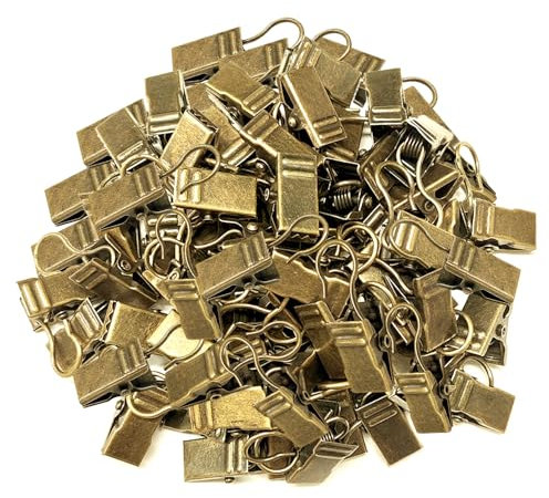 50 pezzi di clip per tende, clip per tende con ganci per tende da doccia, ganci per luci per decorazioni per la casa, decorazioni per tende da doccia per il bagno (bronzo)