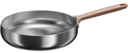 BergHOFF Home Stainless Steel Frying Pan 24cm – PFAS-Free – Universal Pan for All Stove Types – Induction Compatible – Rose Gold Frying Pan