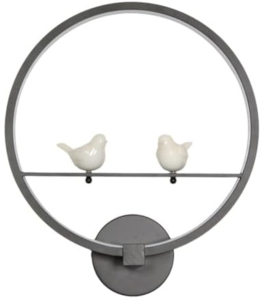 Bosiyrggrl 18W 3000K Warm Light Two Birds Ring LED Wall Lamp LED Modern Wall Lamp for Living Room Bedroom Bedside Lighting Black