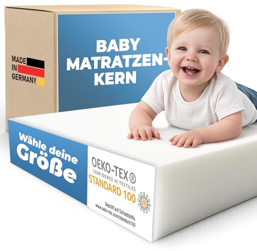 saarschaum Babymatratzenkern 70x140x6cm - stützender Komfortschaum für Babybett, atmungsaktiv & schadstoffgeprüft - Oeko-TEX® Standard 100 [ohne Bezug]