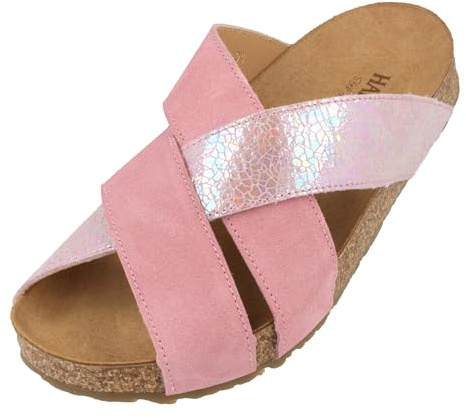 HAFLINGER Bio Como Leder Pantolette Sandale mit Korkfußbett Unisex