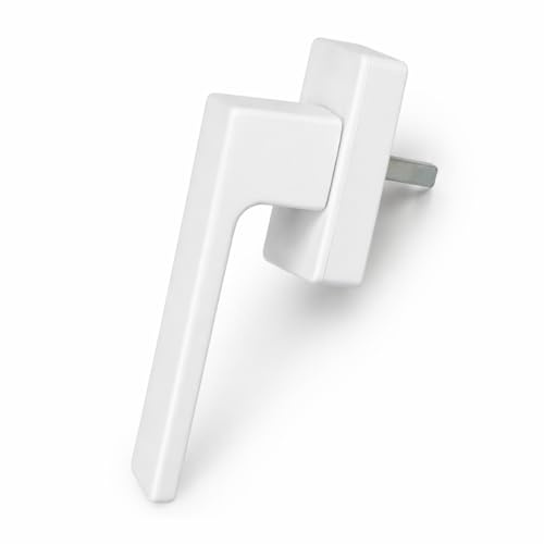 IdeaGenesis - Manilla Ventana Multipunto con Cuadradillo 7 mm | Maneta Oscilobatiente de Aluminio | Tirador Universal para Ventanas PVC y Aluminio (Blanco Mate, Sin Llave)