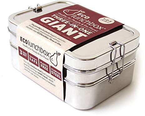 ECOlunchbox Three-in-One, 3-teilige Brotdose aus Edelstahl , Lunchbox , Bento Box