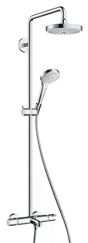 hansgrohe Croma Select S Colonne de douche 180 2 jet avec mitigeur thermostatique de baignoire, blanc/chromé, 27351400