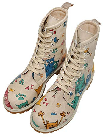 DOGO Schuhe Vegane Damen Boots Stiefeletten - Cat Lovers