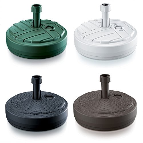 Sonnenschirmständer Schirmständer Ständer Schirmhalter Rund Rattanoptik oder Board Design 10 L 4 Farben wählbar von rg-vertrieb (Rato Rund Weiss)