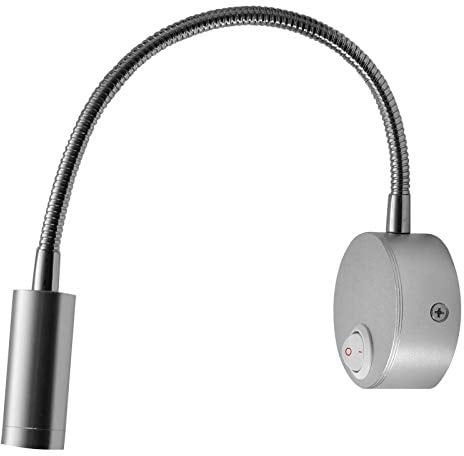 Edelstahlmarkenshop LED Aluminium Leseleuchte 12V Schwanenhals Bettleuchte in zwei Lichtfarben auswählbar (kalt-weiß)