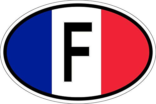 Akachafactory Sticker Aufkleber Nationalitätenkennzeichen Flagge Fahne F Frankreich