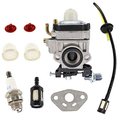 HURI 10mm Carburettor Spark Plug Fuel Line Filter Kit For 22cc 26cc 33cc 34cc 36cc 2-Stroke Engine Various Strimmer Hedge Trimmer Brush Cutter Chainsaw Carburetor