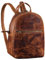 STILORD 'Lola' Mini Daypack Damen Lederrucksack Cityrucksack Kleiner Tagesrucksack Rucksack Tasche für Frauen XS Stadtrucksack aus Echtem Leder, Farbe:kara - cognac