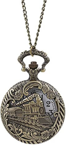 UKCOCO Reloj de Bolsillo Antiguo con Cadena para Hombres Y Mujeres - Estilo de Cadena al Azar