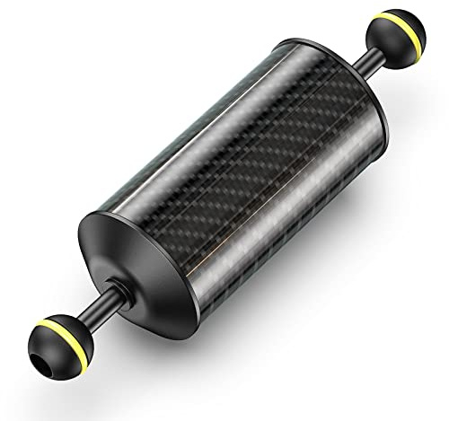 Sea frogs D60mm, 8Zoll/203mm Schwimmende Arm Kohlenstoff | Schwimmende Doppelkugelarm Tauchen Auftriebssystem Für Tauchen Tablett Video LichtStrobe