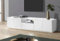 Dmora - TV-Schrank Paul, niedriges Wohnzimmer-Sideboard, Fernsehständer-Basis, 100 % Made in Italy, 220 x 43 x 46 cm, glänzendes Weiß,
