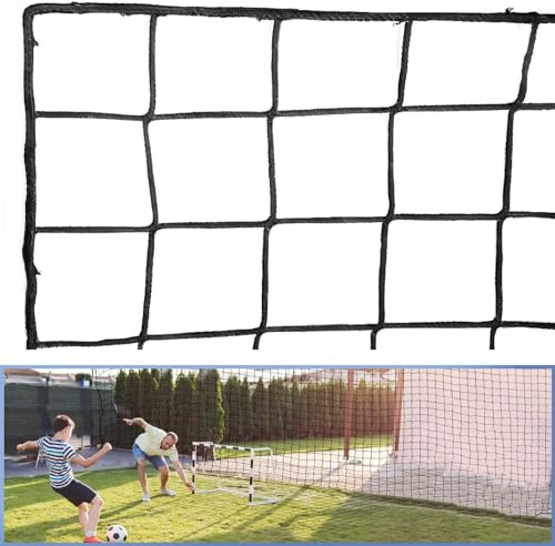 Wiseek Fußball-Rücklaufnetz, 3 x 6,1 m, stoßfestes Fußball-Absperrnetz, Nylon-Sport-Barriernetz, Fußball-Rückprallnetz hinter dem Tor (Installationsseil im Lieferumfang enthalten)