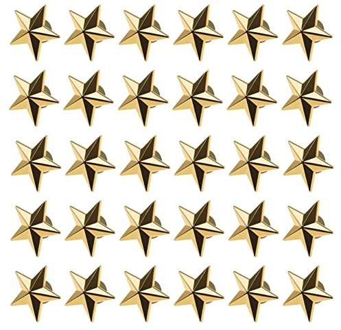 eMagTech 30 STÜCKE Stern Abzeichen Anstecknadeln 18mm Gold Stern Anstecknadel 5 Spitz Stern Abzeichen Metall Stern Anstecknadel Abzeichen Stern Anstecknadel Kostüm Dekoration Stern Anstecknadel