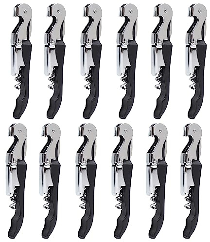 RECUTMS 12 Pack Wine Opener,Waiter Corkscrew Wine Key for Servers(Black)