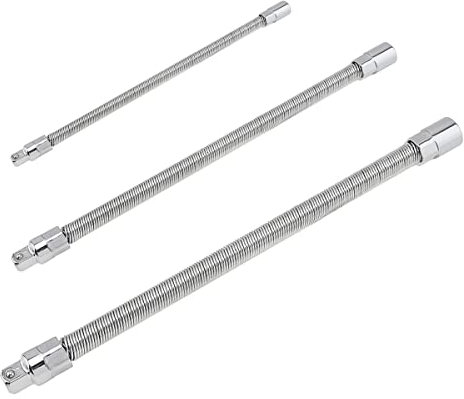 Omninmo 3Pcs Manicotto della Chiave Estensione Asta di Chiavi a Bussola Drive Head Flessibile 1/4 3/8 1/2 Drive Adattatore per Barra di Prolunga a Presa Flessibile Adattatore per Albero in Metallo