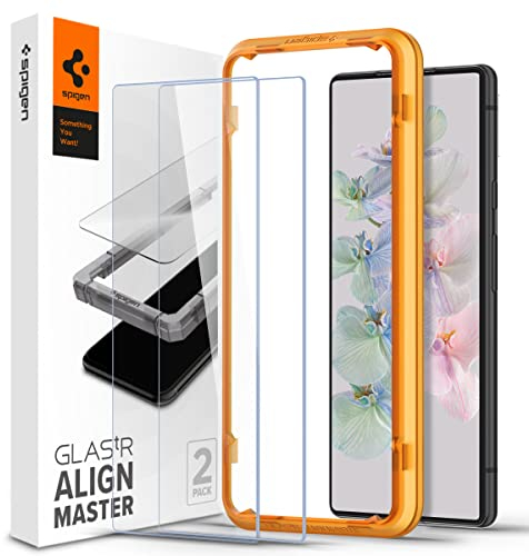 Spigen AlignMaster Schutzfolie kompatibel mit Google Pixel 7, 2 Stück, Kratzfest, 9H Härte Folie
