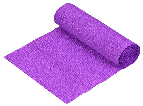 sourcing map Crepe Papel Rollo Crepe Papel Decoración 8.2 Pies Largo 5.9 Pulgadas Ancho para Boda Ceremonia Varios Grandes Festivales Decoración, Violeta