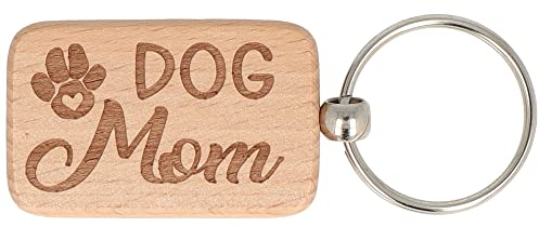 Spruchreif Schlüsselanhänger aus Holz mit Gravur | Geschenk Hund Mama | Gravierte Schlüsselanhänger | Geschenk Hundeliebhaber | Geschenk für Hundebesitzer, Holz, Small