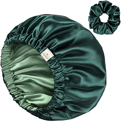 YANIBEST Satinhaube Seidenhaube Haarhaube zum Schlafen Satinhaube Extra Groß Wendbar für Frauen Lockiges Naturhaar