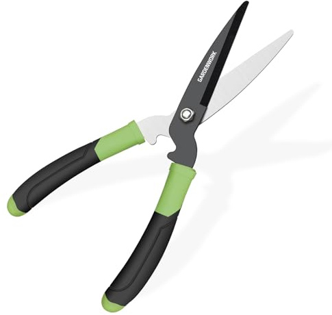 GARDENWORK Hedge Clippers Shears with Teflon Coated,High Carbon Steel Blades,Bush Cutters Trimmer with Comfort Grip Handles,Lightweight 16 in Garden Clippers for Gardening Yard