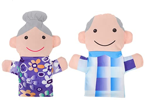 STOBOK 2stücke Familienhandpuppen Aus Teilig Opa Oma Pädagogisches Spielzeug Für Geschichtenerzählen Rollenspielen Kommunikation