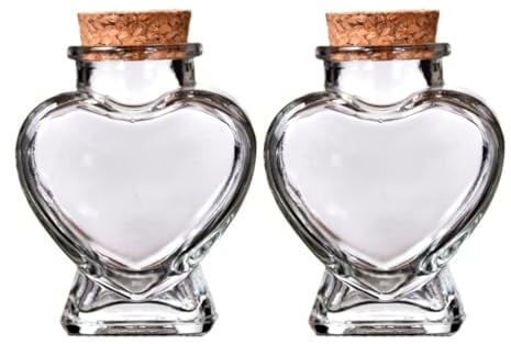 VILLFUL 2pcs Wishing Bottle Small Vials Clear Glass Glass Containers Candy Jar Perfume Container Empty Sample Bottles Transparent Wishing Bottles Containers Corked DIY Bottle