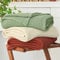 Longhui bedding, dick gestrickte leichte Decke, rostrot, 150 x 200 cm, 100 % Bio-Baumwolle, für Sofa, Bett, Babyzimmer, rustikal, Shabby Chic, moderner Landhausstil, mit Waschbeutel