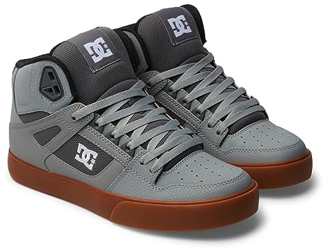 DC Shoes Pure High-Top - Leather High-Top Shoes for Men - Hi Tops - Männer - 42 - Grau,